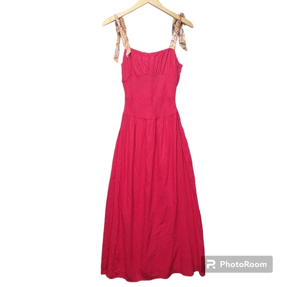 Free People Santorini Maxi Dress Sleeveless Hot Hibiscus Pink New Size 6. - Picture 6 of 14